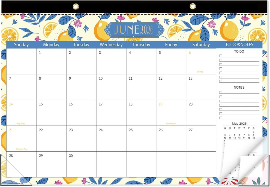 GuassLee Desk Calendar 2026-2027, Desk Top Calendar from Jun. 2026 to Dec. 2027, 17" x 11.5" Large School Year Desk Wall Calendar with To-Do List and Notes for Office School Home Teacher Planning (Blue)