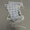 Gilprop 5 Pcs 49 ft Hydrangea Gingham Banner Blue White Flora Checkered Party Decoration Spring Pennant Garlands Paper Triangle Flag for Bridal Baby Shower Garden Wedding Birthday Tea Party Supplies