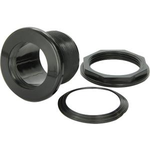 LIFEGARD Aquatics Standard Threaded Bulkhead Kit for Fish Aquariums  High-Impact Resistant PVC  Includes Bulkhead Fitting, Gasket, Lock Nut  Jet Black  2 Inch