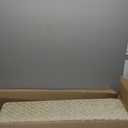 PURE ERA Bullnose Carpet Stair Treads Tape Free Non-Slip Indoor Stair Protectors Pet Friendly Stair Treads for Wooden Steps 9.5" x 30"(14 Pieces,Cream Gray Mini-Diamond Trellis)