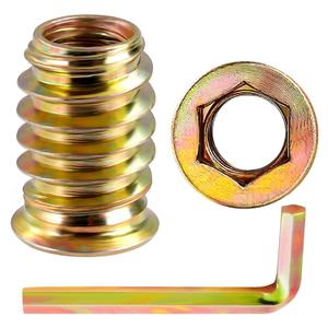 3/8"-16 Threaded Inserts for Wood Nutsert Furniture Screw-in Nut 20mm Length Hex Drive, 20 PCS
