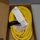 25FT 12/3 Gauge Heavy Duty Outdoor Extension Cord Waterproof, Weatherproof -58F to 140F with Lighted Outlet & Press-Release Lock, 15A 1875W 3 Prong, SJTW Electrical Power Cord, ETL Listed (Yellow)