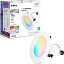 Feit Electric 4 Inch Smart Recessed Light, Color Changing and Tunable White, 2.4GHz WiFi Retrofit LED Downlight E26 Base, No Hub, Works with Alexa and Google, Dimmable 50W Equi, CRI90, LEDR4/RGBW/AG (Retrofit, 1 Count, Pack of 1)