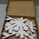 5 Pcs Large Winter Rustic Wooden Snowflake Decorations - Christmas Snowflakes Porch Standing Xmas Yard Signs for Front Door Garden Yard Patio