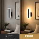 Modern Dimmable LED Wall Sconces Set of 2, 7W Black Wall Lights 3000K Warm White, Hardwired Indoor Wall Sconce with Acrylic Shade Wall Mount Light Fixtures for Bedroom, Hallway, Stairway, Living Room Black-Warm White-Dimmable, 2 Pack