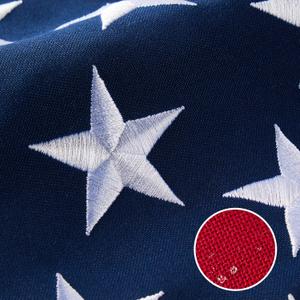 American Flag 4x6 ft Heavy Duty TearProof Series, All Weather High Wind US Flag, Premium Spun Polyester with Embroidered Stars, Sewn Stripes, Brass Grommets for Outdoor Use