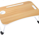 Laptop Bed Table with Sturdy Cup Holder. Portable Lap Desk for Bed and Sofa. Foldable Legs. Reading/Writing Stand