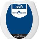 Bemis Slow Close Toilet Seat, Easy Clean, Non Slip Premium Wood Seat, Easy Install, Round, White