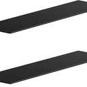 Danpoo 20 inch Long Metal Floating Shelves for Wall Organizer & Storage, Display Shelves for Bathroom, Living Room, Kitchen, Bedroom(Matte Black, 2-Pack)