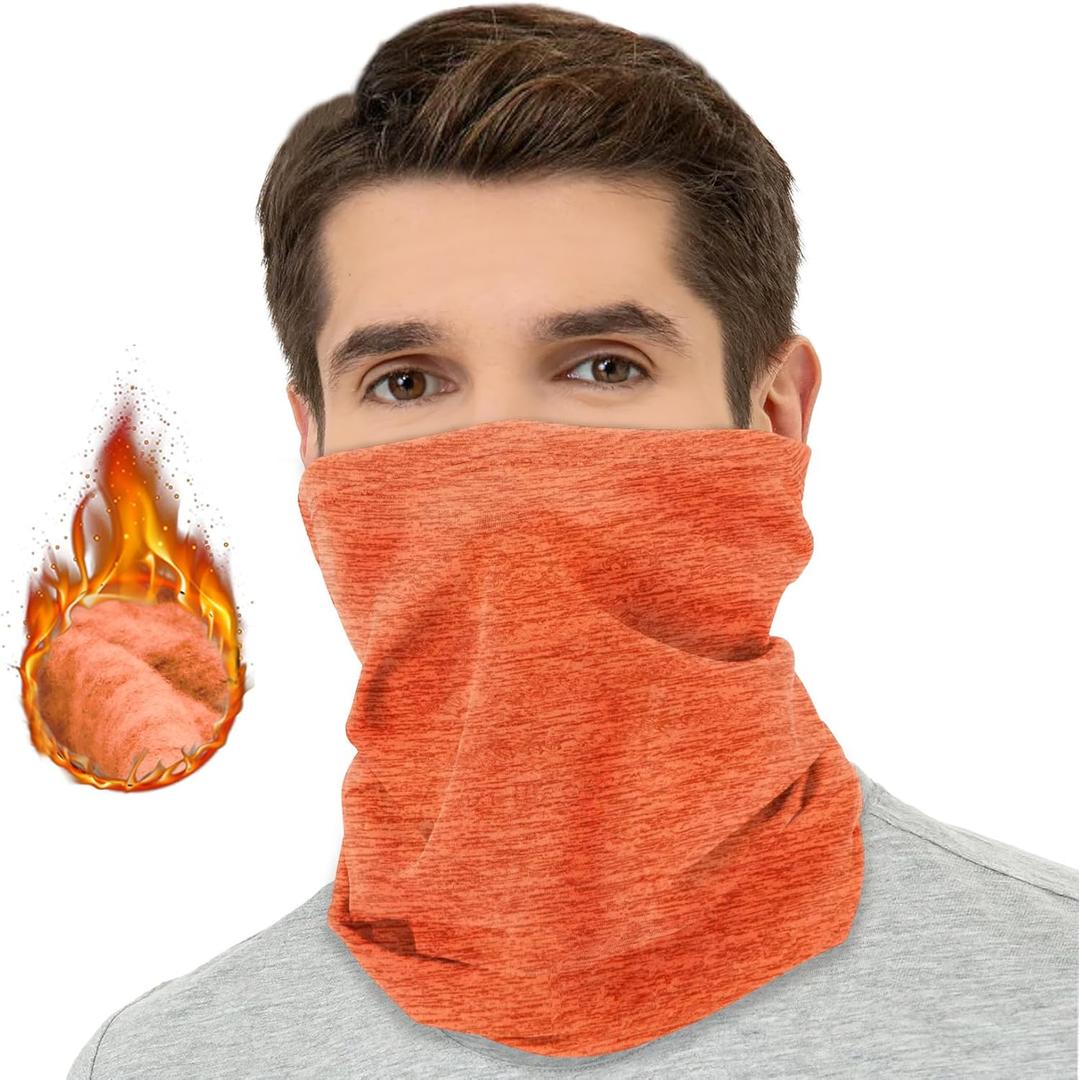 Neck Gaiter for Men Women Sun Protection Face Mask for Motorcycle Fishing Hiking Running, Orange 