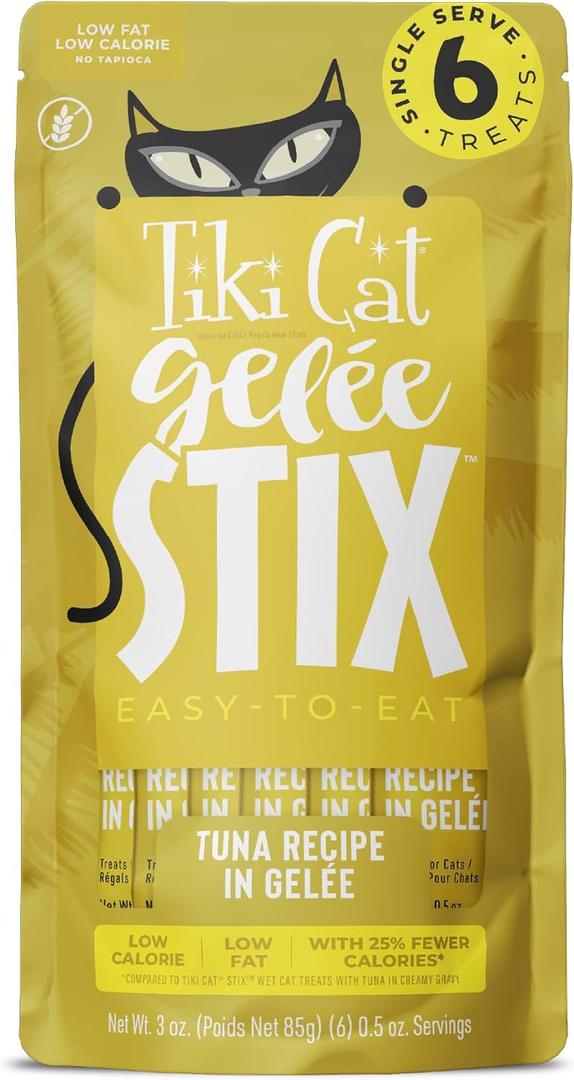 Tiki Cat Stix Gelee Wet Cat Treats, Tuna, 3 oz. (12 Count)