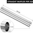 A-KARCK 5'' Straight Muffler Replacement Pipe, 5'' Stainless Steel Mandrel Bend Straight Exhaust Pipe 30" Long Mandrel Exhaust Tube