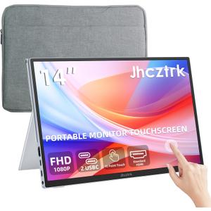Touchscreen Portable Monitor 14 Inch IPS Slim Travel Screen FHD 1920X1200 HDR FreeSync Bezel Less USB-C Computer Monitor with Cover Stand and Speakers for Laptop PC Mac Surface PS4/5 Xbox