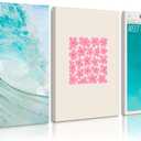 Beach Room Wall Art Decor Ocean Wave Canvas Wall Art Picture Coastal Poster Prints Surfer Girl Wall Art Flower Market Prints Surfboard Wall Decor for Bedroom Teen Dorm 16x24 Inch Framed Set of 3