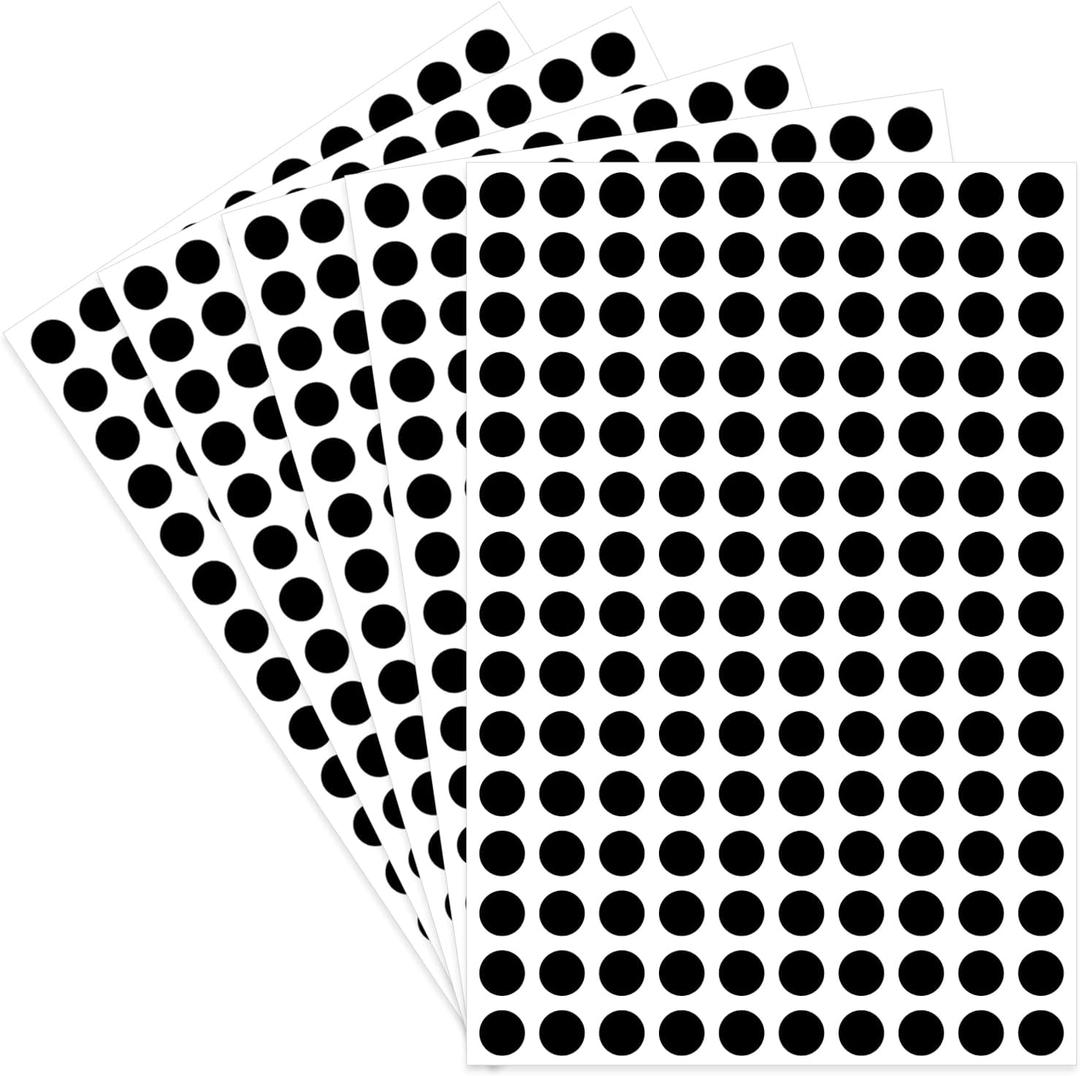 4 x Starboling Dot Stickers - 3/8 Inch Black Circle Labels, 3000pcs Self-Adhesive Color Coding Round Stickers for Office, Classroom, Garage Sale