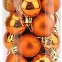 ZYBenda 30Pcs Shatterproof Shiny and Polshed Glossy Christmas Tree Ball Ornaments Decorations - 3 Style Christmas Hanging Balls for Holiday Wedding Party Decoration (1.57"/4CM, Orange)