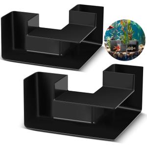 Nuanchu 2 Pcs 5.91" Aquarium Underground Tunnel Large ABS Plastic Fish Shrimp Hideout for Aquariums Black Shrimp Cave Fish Tank Tunnel for Fish Tank Accessories