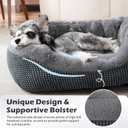 INVENHO Dog Bed Medium Size, Orthopedic Warming Soft Calming Sleeping Puppy Bed Durable Pet Bed with Anti-Slip Bottom, Dark Grey M(30"x24"x9")
