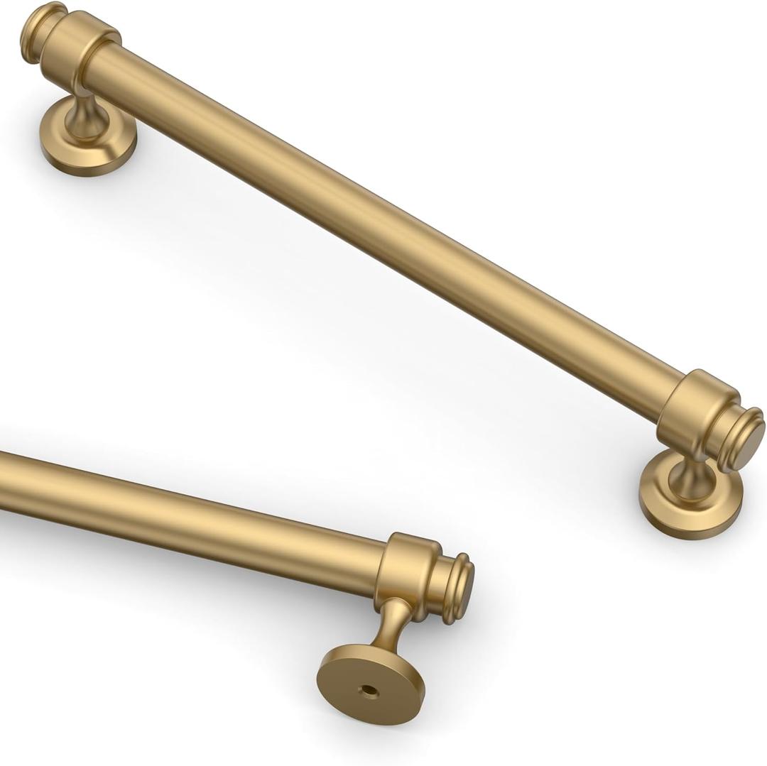 Asidrama 10 Pack 6.3 Inch(160mm) Champagne Bronze Kitchen Cabinet Handles, Cabinet Pulls Kitchen Cabinet Hardware for Cupboard Drawer Pulls, 6.3" Hole Center