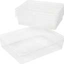 Storex Flat Storage Tray, Letter Size, 10 x 13 x 3 Inches, Unbreakable Clear, 5-Pack