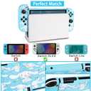 TIKOdirect Carrying Case for Switch OLED, Cute Portable Travel Bag in Newest Updated Design of Blue Interior with Soft Protective Case, Screen Protectors and Thumb Grip caps, Blue