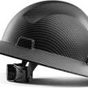 LANON Full Brim Hard Hat, OSHA Construction Work Approved, Premium Grey Dots Design, FRP Safety Helmet with 4 Point Adjustable Ratchet Suspension, Class C