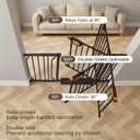 Small Narrow Baby Gate for Stairs 23.8-28.3 Inch Wide Narrow Dog gate No Drilling with Walk-Through Door,Black