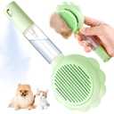 Cat Hair Brush for Shedding, 3-in-1 Pet Spray Hair Removal Comb with Visual Spray & Release Button, Waterproof Dog Grooming Brush for Furry Pet (Green)