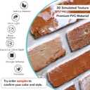 Commomy Faux Brick 3D Wall Panels - 12 pcs of 22.8" x 11.8" - Thin UrltraLight PVC Peel and Stick Tile Retro Brick Printable for Kitchen,Bedroom, Living Room,TV BackgroundCovers 22.48 sq.ft