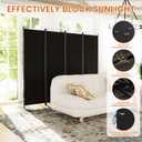 SUNALLY Room Divider 6FT Folding Privacy Screens, 6 Panel Fabric Divider for Room Separation, 132" W Freestanding Portable Wall Dividers Screen for Home Dorm Studio Office, Black