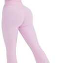OMKAGI 2 Piece Workout Sets for Women Padded Tank Tops Flare Leggings Pilates Outfits (X-Small, Pink)