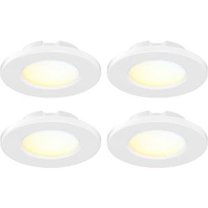 4 Inch Small Flush Mount Ceiling Light: LED Mini Surface Mount Light for Bedroom, Hallway, Kitchen,120V, 60W,5CCT Selectable, ETL, Wet Rated, White/4 Packs