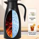 70oz Thermal Coffee Carafe for keeping hot,Updated Carafes for hot liquid, Stainless Steel Insulated Thermal Pot for Coffee, Hot Water,Keep Hot 12 Hours (Black 2.1 L)
