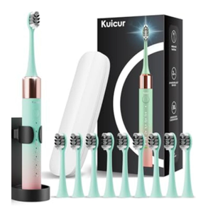 Kuicur 2 Pack Electic Toothbrush - Blackwhite and PinkGreen