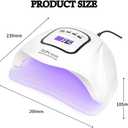 UV LED Nail Lamp 150W, Professional Nail Dryer Gel Polish Light, UV Nail Light With 4 Timer Setting, Nail Polish Curing Gel LED Dryer, Professional Nail Art Tools With Automatic Sensor, LCD Display