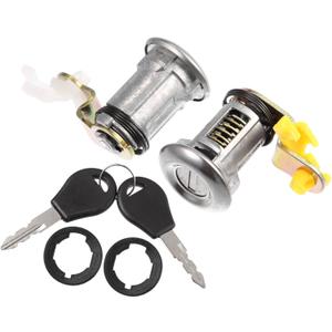 X AUTOHAUX 1Pair Left Right Door Lock Set with Key for Nissan Pickup 1984-1998 Driver Passenger Side Door Lock Cylinder for Nissan D21 1986-1994 80600-01G25 80601-01G25