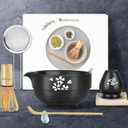 Matcha Whisk Set - Black Matte Finish - 8 PiecesIncluding Bamboo Whisk, Ceramic Matcha BowlElegant Japanese Tea Set for Tea Ceremonycoffee A Gift for Matcha Enthusiasts
