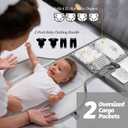 PZU Portable Diaper Changing Pad - Changing Pad Portable with Wipes Pocket, Waterproof Diaper Changing Mat, Portable Changing Pad for Baby, Newborn GiftGrey