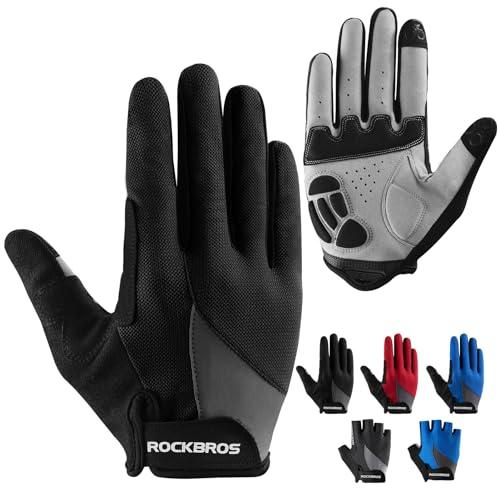 ROCKBROS Cycling Gloves for Men Women - Breathable Gel Pad Road Mountain Bike Gloves - Touch Screen Anti-Slip MTB Gloves for Cycling Workout Outdoor Sports Size XL