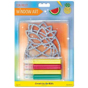 Creativity for Kids Window Art Fun Fruits - Paint and Decorate 2 Suncatchers, Create Your Own Window Art for Kids 2 Pack