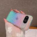 Magnetic for Google Pixel 10/10Pro Case Women, [Holographic Iridescent Color Changing Effect] Fashion Slim Cute and Unique Matt Protective Phone Cover for Pixel 10/10 Pro (Rhombus - Iridescent)