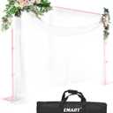 EMART Heavy Duty Backdrop Stand 8.5x10ft(HxW) Adjustable Background Support System Kit with Steel Base for Photography, Photo Backdrop Stand for Parties Birthday Video Studio - Pink