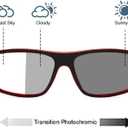 Wraparound full lens Safety Glasses with Readers photochromic Sport Magnifying Safety Reading Goggles for Men Women