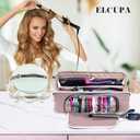 Large Hair Tools Travel Bag with Iron Mat - 2in1 Hair Tools Organizer for Hair Dryer Brush, Flat Irons, Straighteners, Curling Irons, Hair Bag, Makeup Bag, Cosmetic Bag for Travel Essentials
