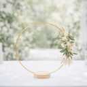 14 Pack Floral Hoop with Stand and LED Fairy Lights 14 inch Metal Rings for DIY Centerpiece Table Decorations Crafts Macrame Rings Hoop Wreath Dream Catcher Rings Wedding Christmas Wreaths, Gold