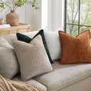 decorUhome Chenille Throw Pillow Covers 18x18 Set of 2, Thick Textured Slubby Neutral Decorative Pillow Covers with Elegant Design for Couch, Sofa, Living Room, Oatmeal
