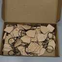 Roowest 50 Pcs Welcome Home Keychain In Bulk Wood New Home Keychain Gifts Homeowner Engraved Wooden Key Tag Small House Shaped Keychains for Family Client Buyer Customer