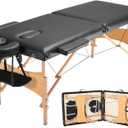 VEVOR Portable Massage Table 28" W, 2 Folding Lightweight Massage Table, 8-Level Height Adjustable Salon Tattoo Bed, Spa Table with Headrest, Armrests, Hand Pallet & Carrying Bag, 600LBS