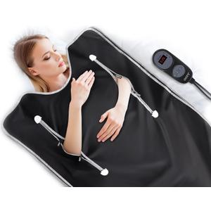 Infrared Sauna Blanket-Sauna Blanket for Home Use, Portable Design for Relaxation and Detoxification Highest 176, 20-60 Minutes Timer, 6 ft x 2.65 ftDeep Black Infrared Sauna Blanket-Sauna Blanket for Home Use, Portable Design for Relaxation and Detoxification Highest 176, 20-60 Minutes Timer, 6 ft x 2.65 ftDeep Black