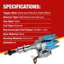 A-Team Performance Ready to Run Distributor - Blue Cap, 5.0 HO Small Block Windsor V8-2-Wire Setup & Distributor Cap Rotor Kit - Compatible with Ford Windsor V8 (221,260,289,302)